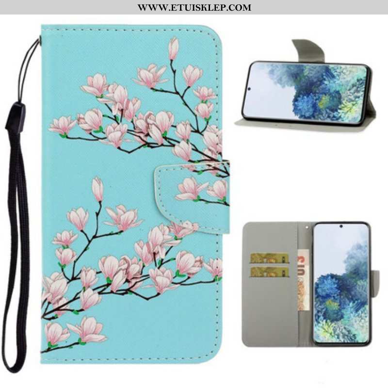 Etui Folio do Samsung Galaxy S21 5G z Łańcuch Pasiasty Krzew